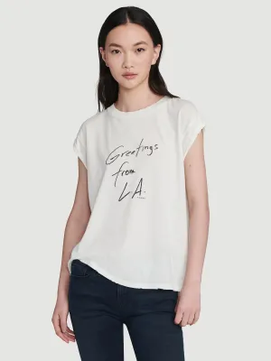 Slouchy Rolled Tee -- Vintage Blanc
