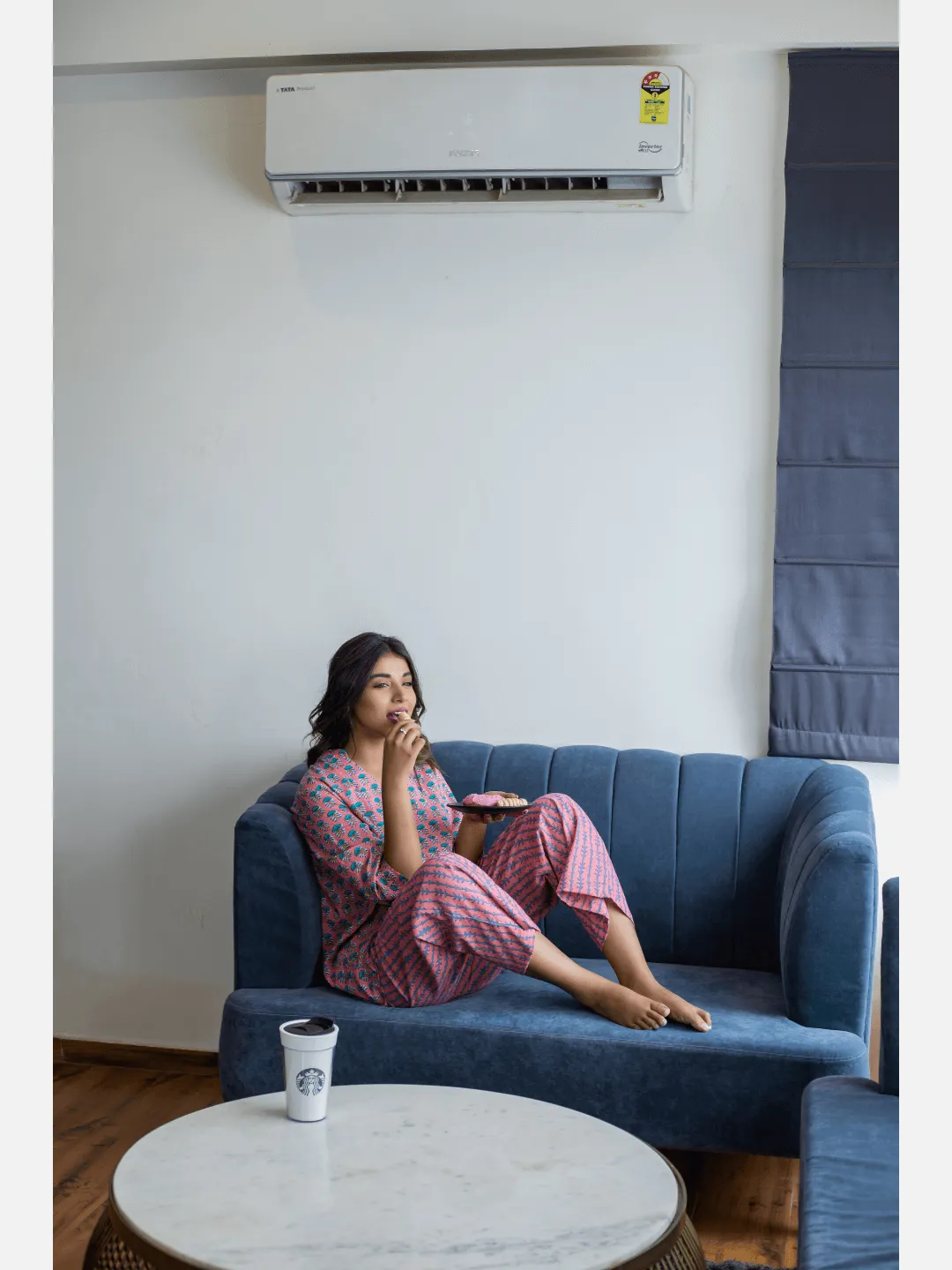 Smooth Pink back pleated Cotton Loungewear