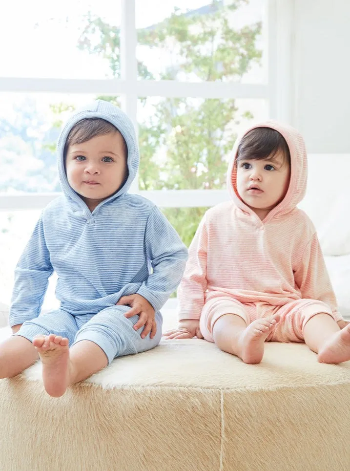 Stripe Rib Marble Hoodie & Pant Set - Marble Orange
