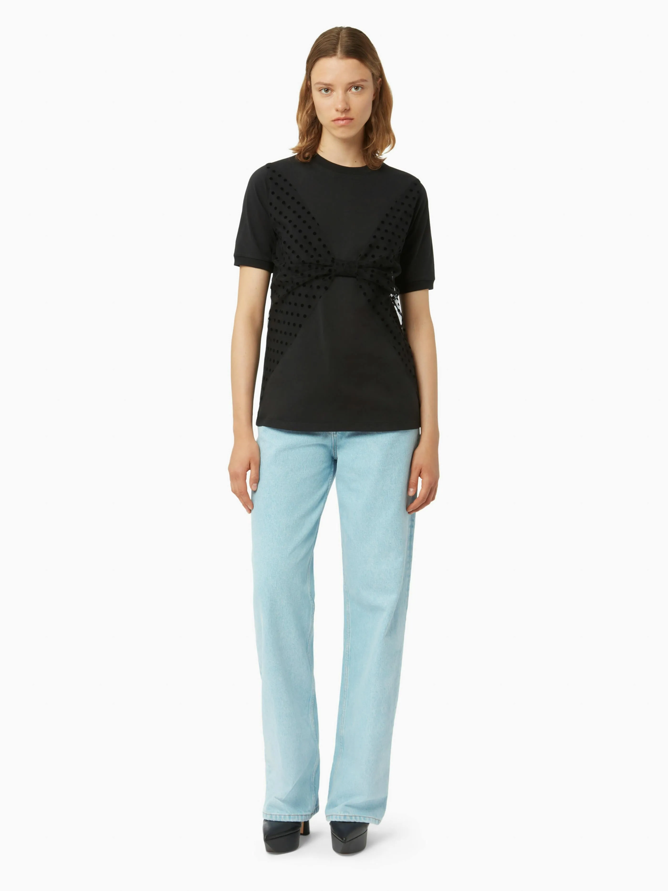 T-SHIRT WITH POLKA DOT BOW