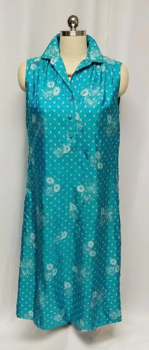 *VINTAGE 1970s MELISSA MADE IN THAILAND SILK DRESS IN A GORGEOUS SHADE OF TURQUOISE