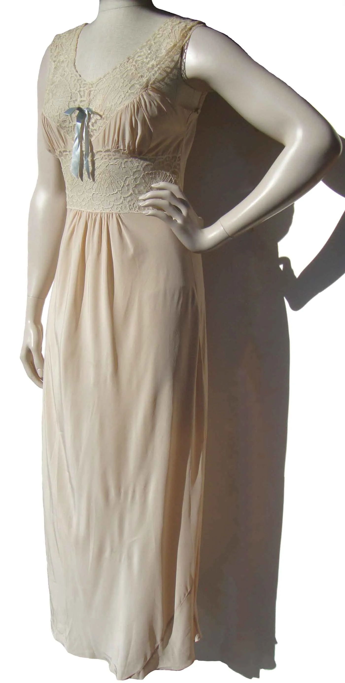 Vintage 40s Peignoir Du Benay Rayon Nightgown & Robe Lingerie Sz 36