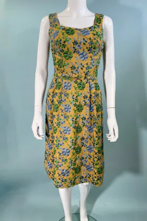 Vintage 60s Embroidered Fitted Dress, Carolyn Schnurer S