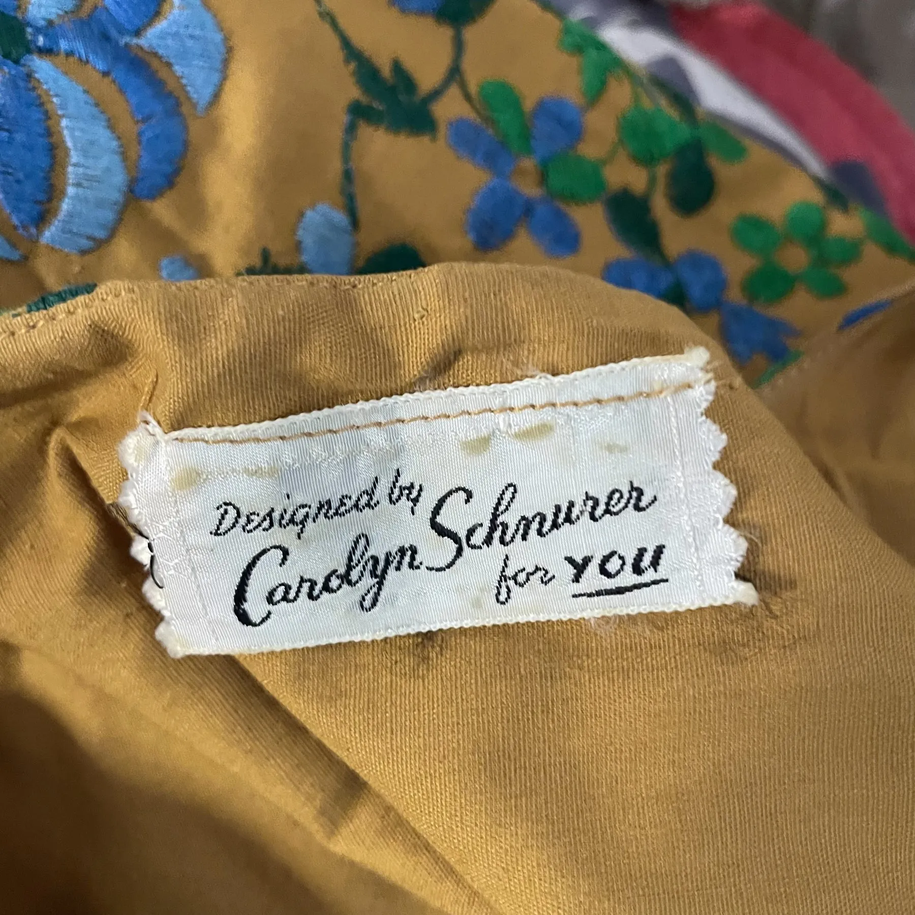 Vintage 60s Embroidered Fitted Dress, Carolyn Schnurer S