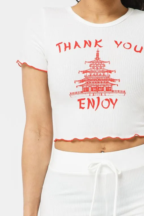 Wholesale Merrow Stitch Top Short Set - White/Red