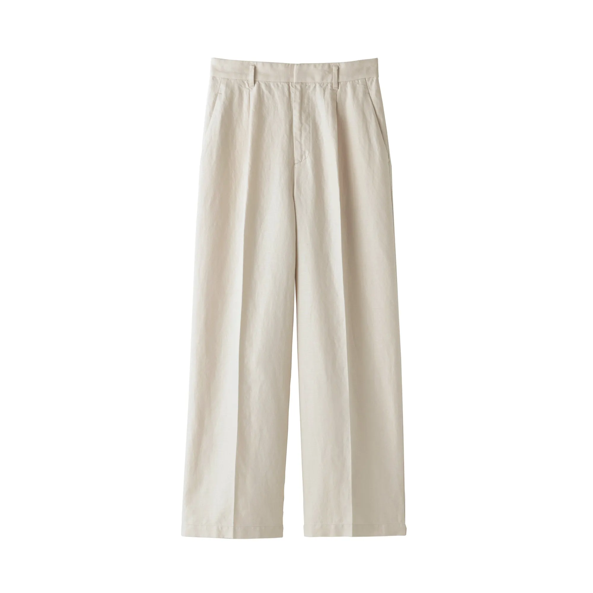 Women's Hemp Blend Twill Darted Wide Pants