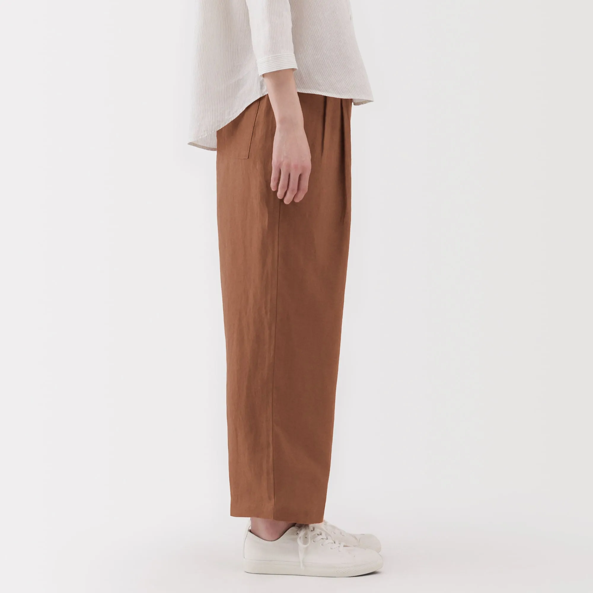 Women's Washed Linen Easy Wide Pants
