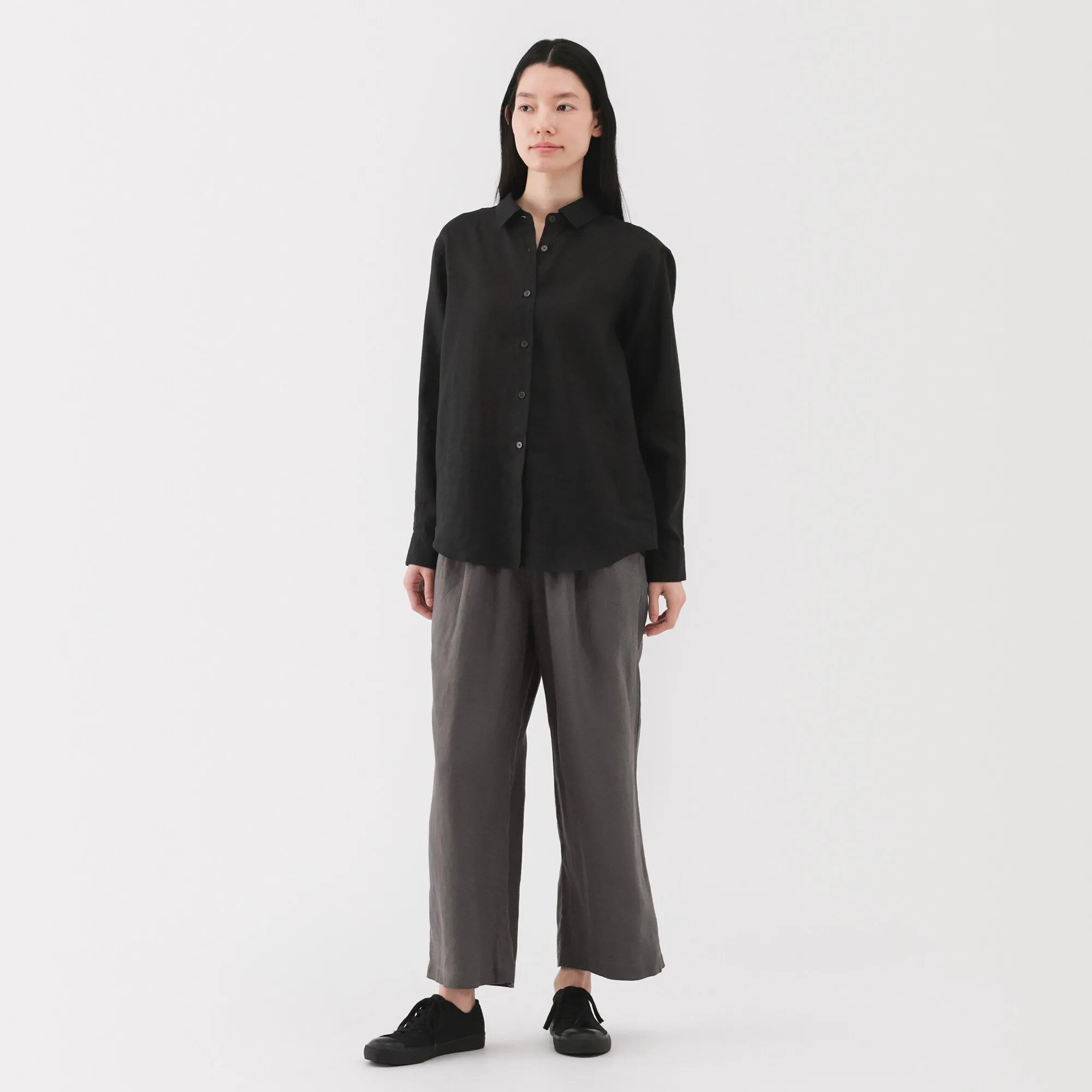 Women's Washed Linen Easy Wide Pants
