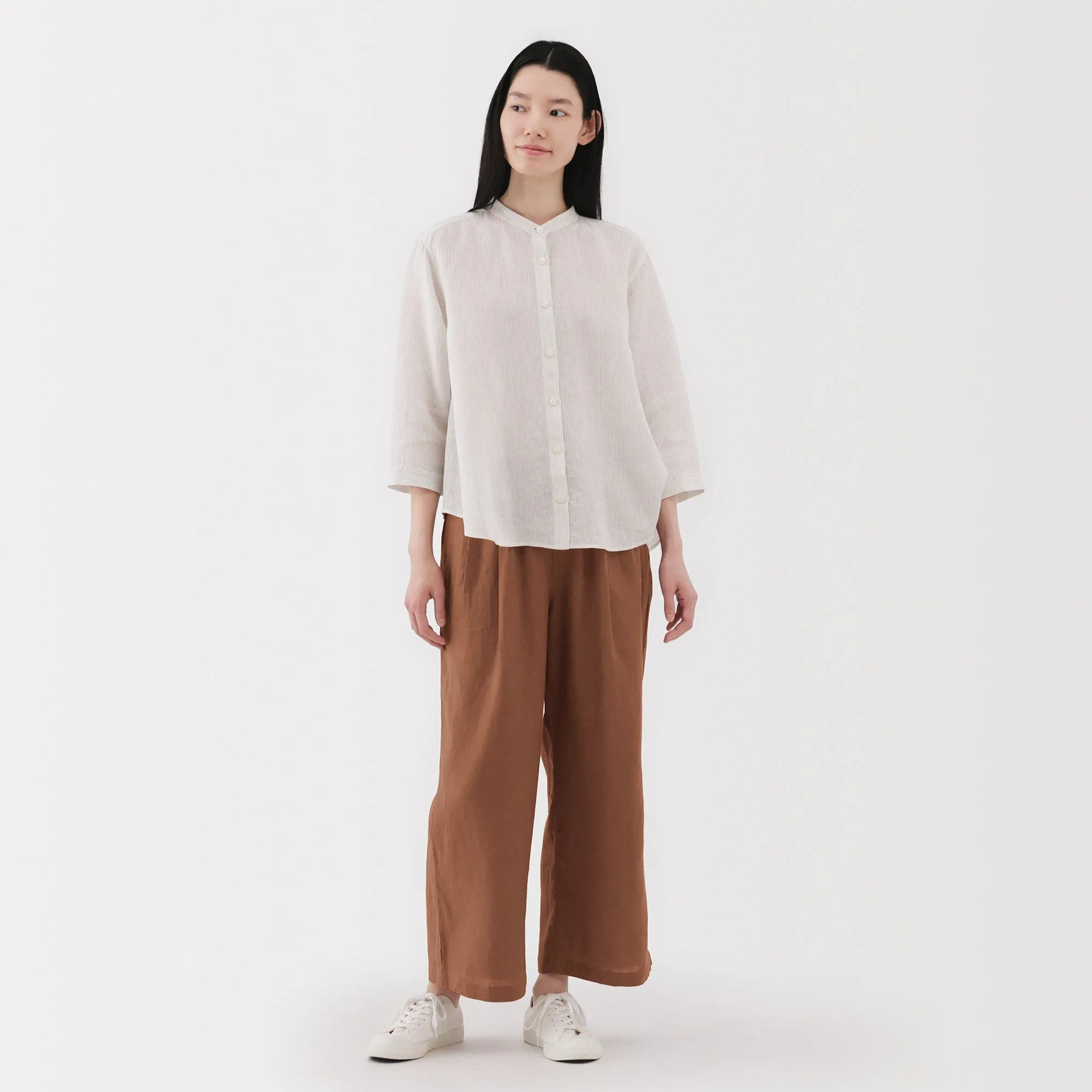 Women's Washed Linen Easy Wide Pants