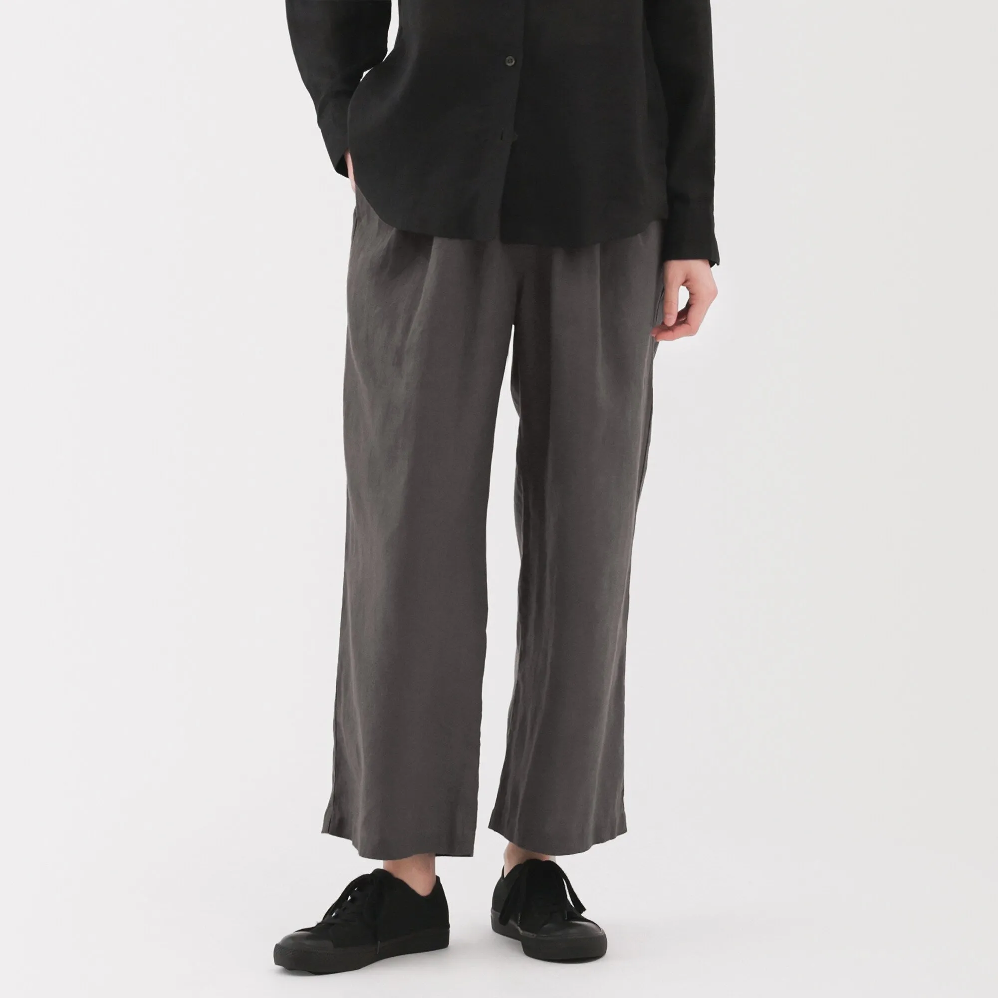 Women's Washed Linen Easy Wide Pants