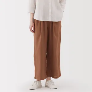Women's Washed Linen Easy Wide Pants