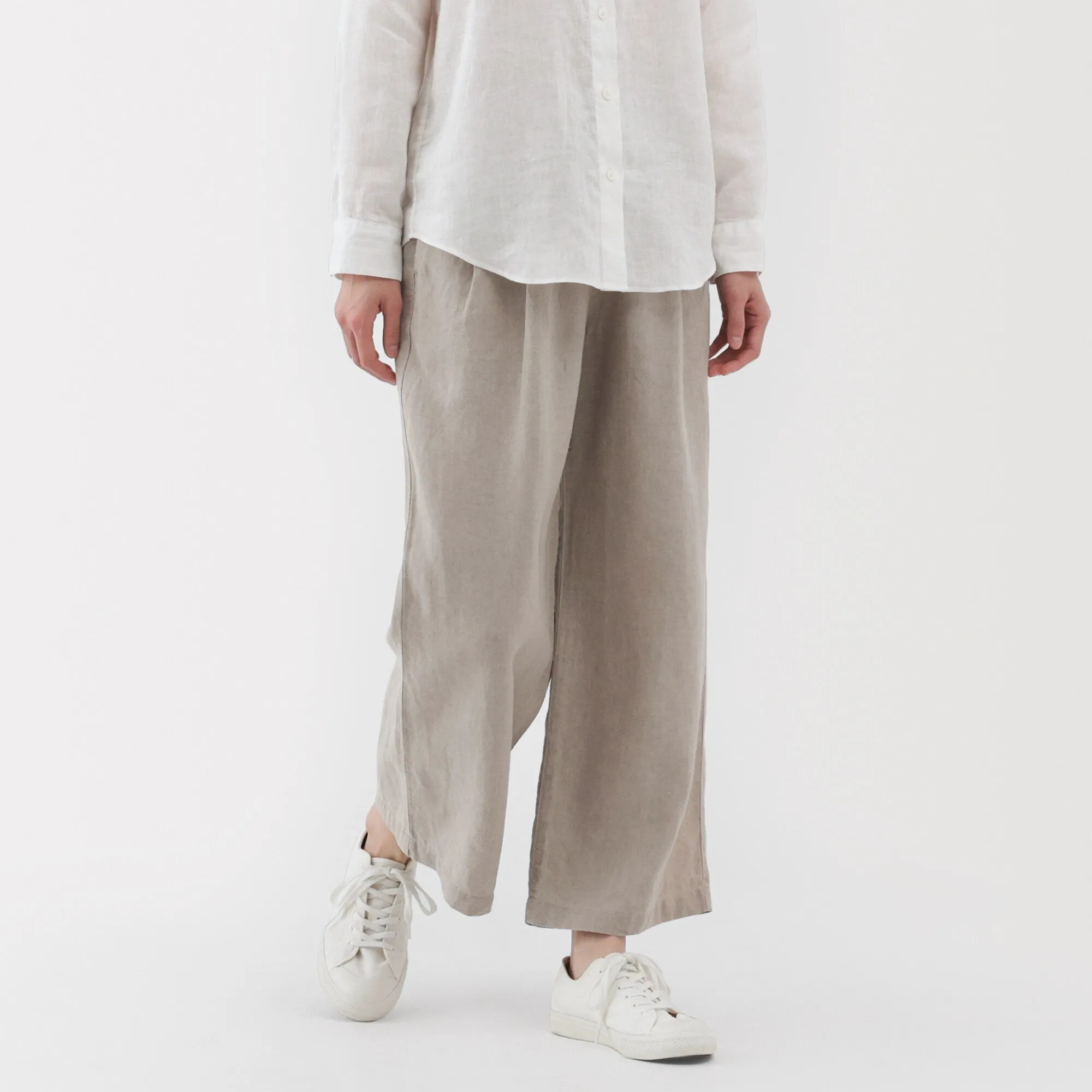 Women's Washed Linen Easy Wide Pants
