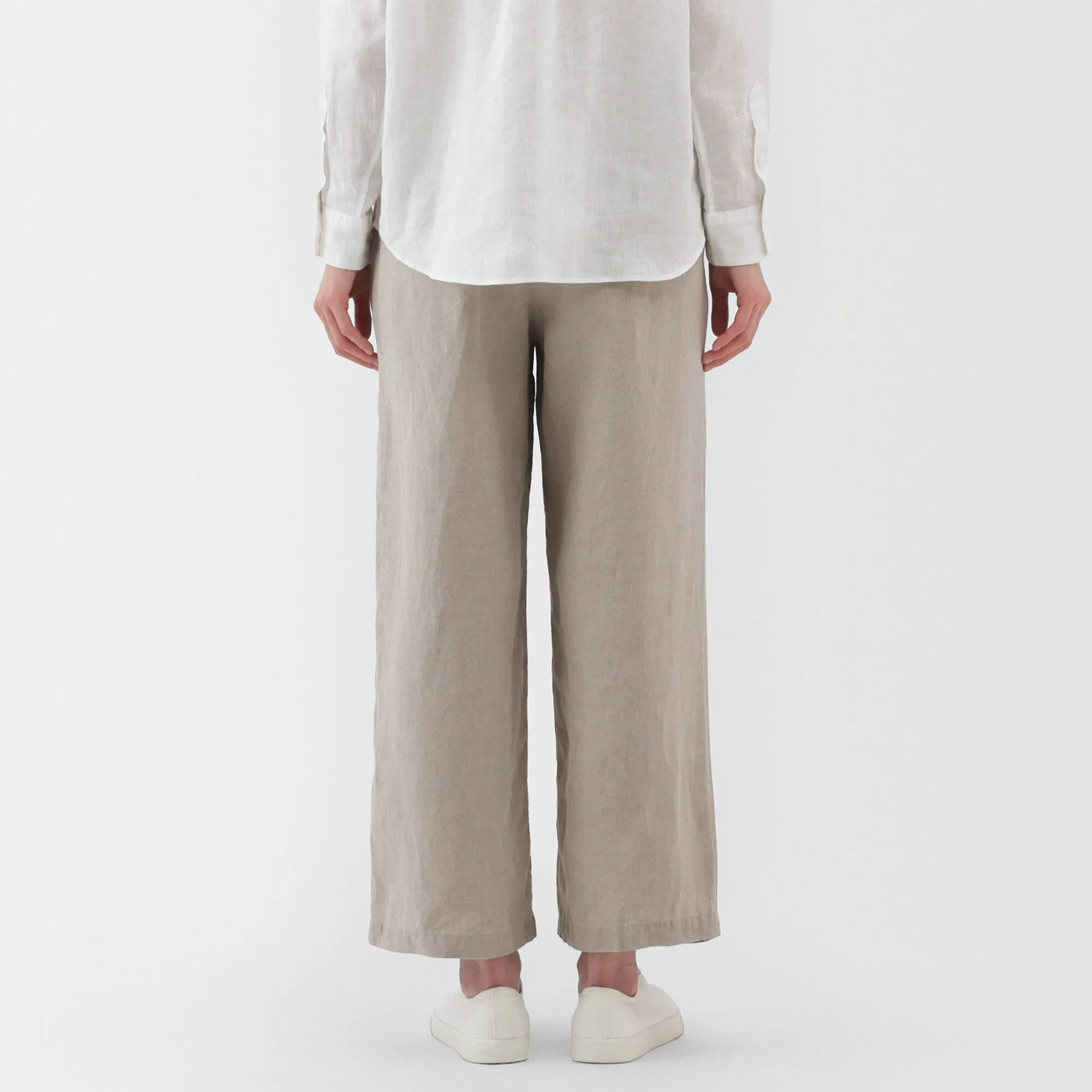 Women's Washed Linen Easy Wide Pants