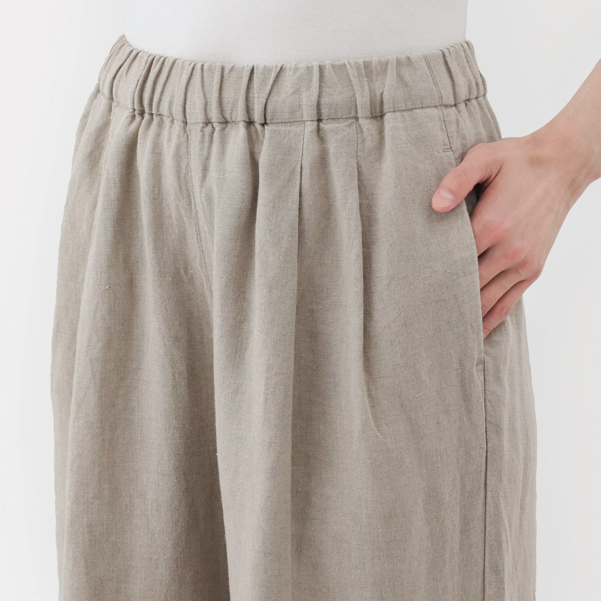 Women's Washed Linen Easy Wide Pants