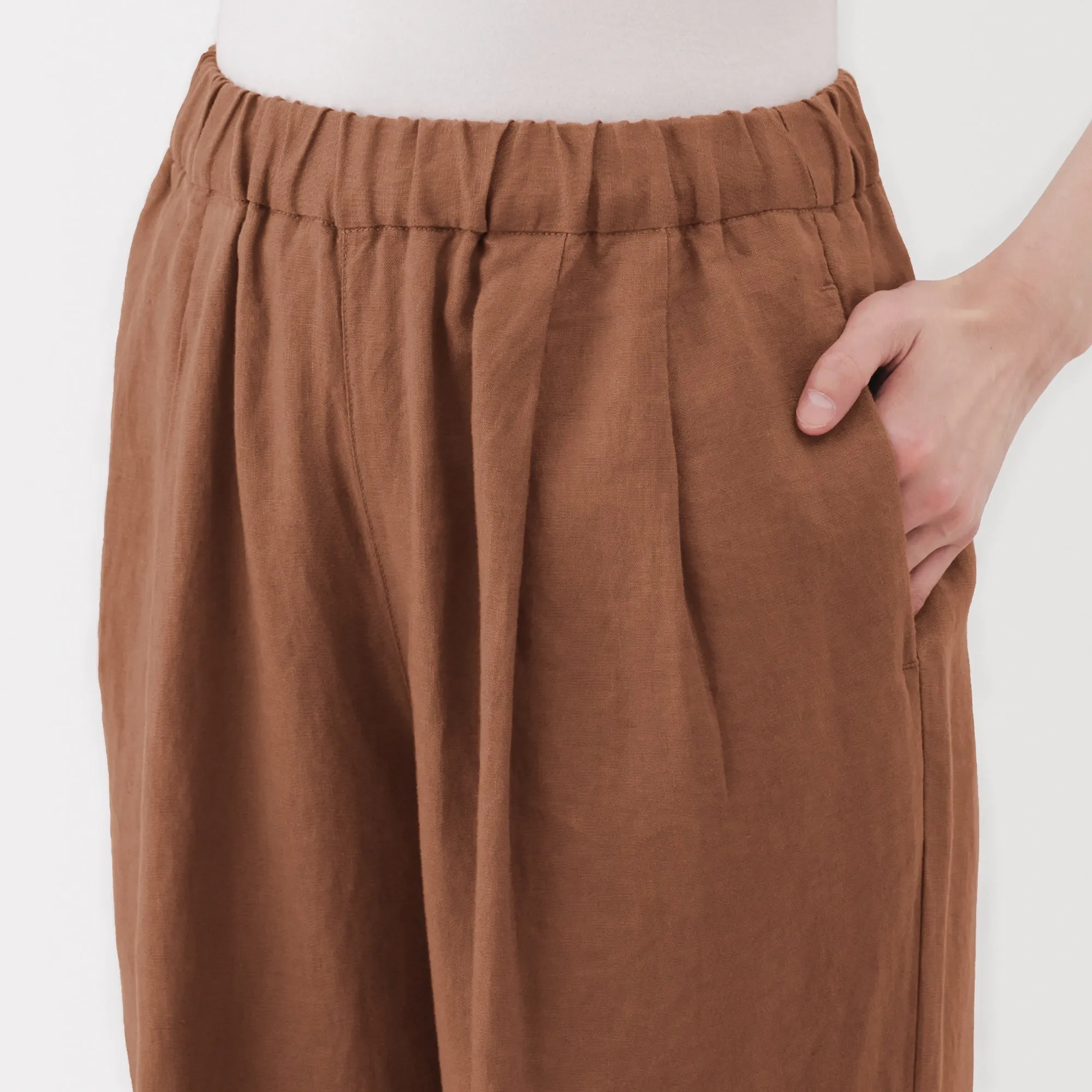 Women's Washed Linen Easy Wide Pants