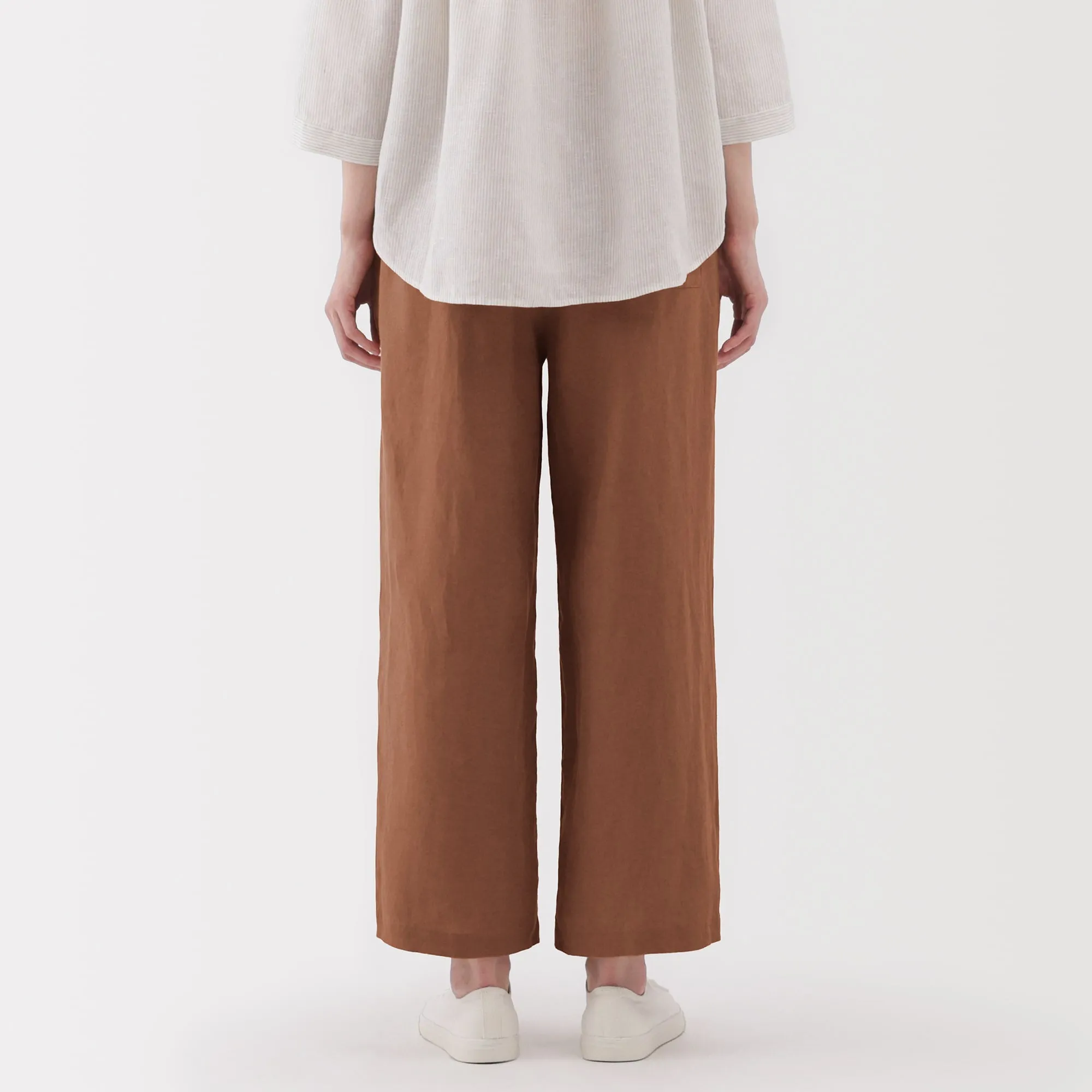 Women's Washed Linen Easy Wide Pants