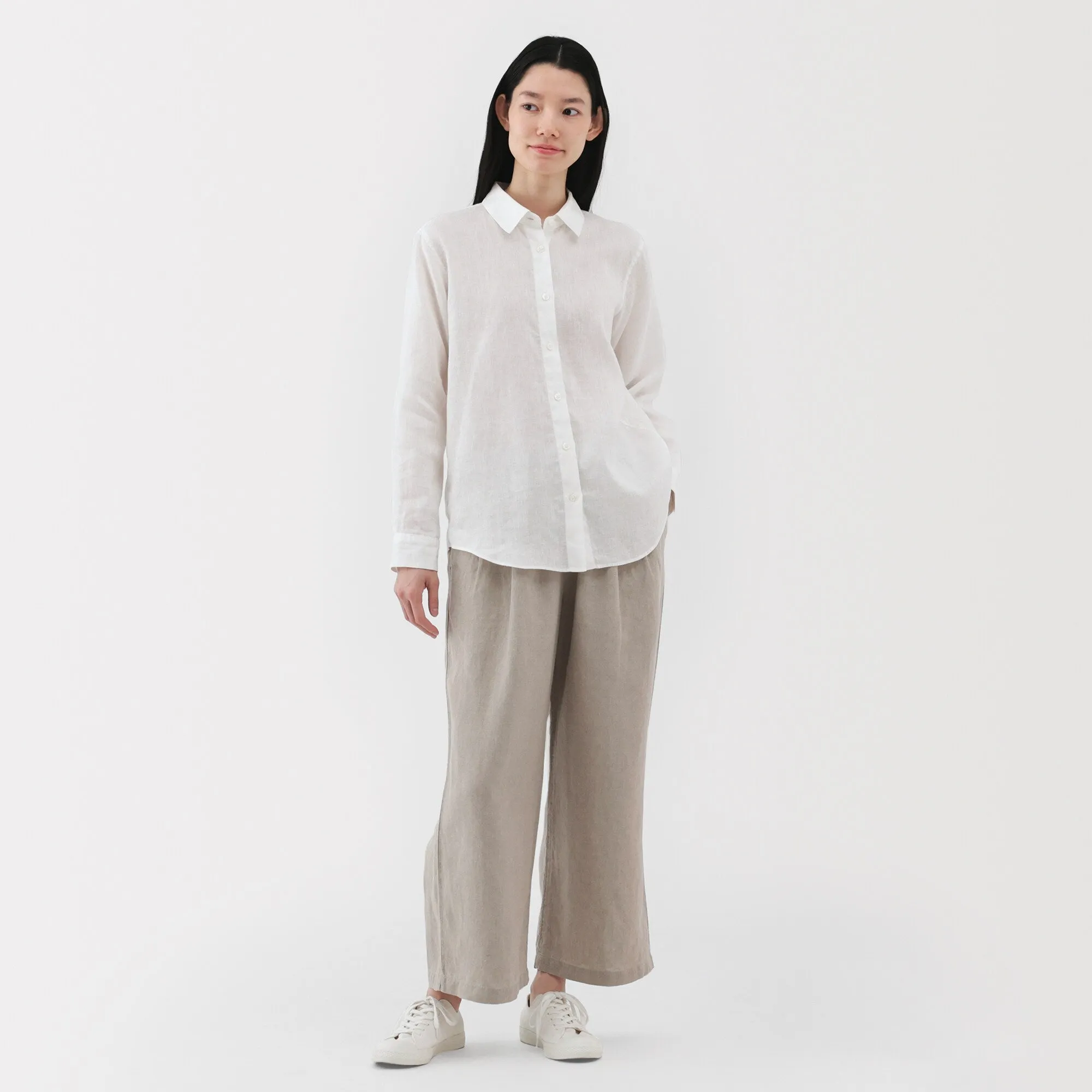 Women's Washed Linen Easy Wide Pants
